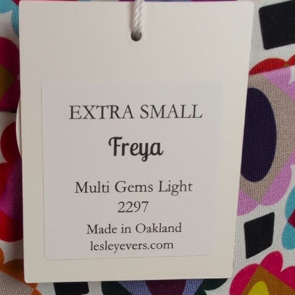 Leslie Evers Freya Skirt Multi Gems Light Pattern NWT Made In Oakland CA USA - Picture 13 of 16